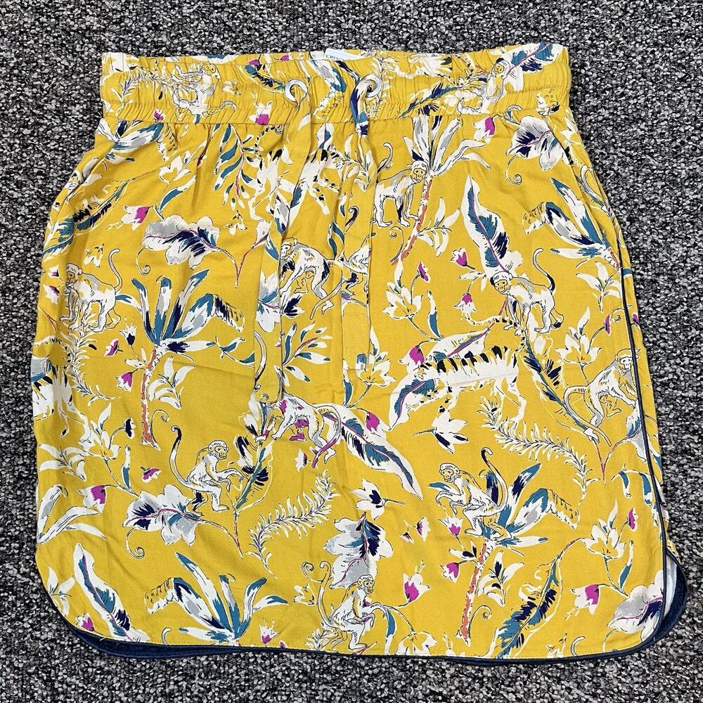 Promod France Yellow 8 (Med.) Mini Floral Monkey Design Pockets Lightweight Tie